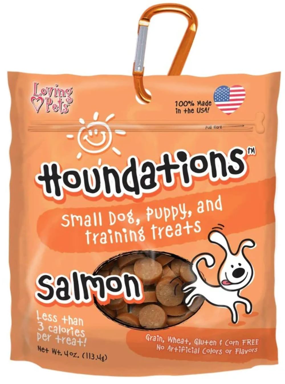 Loving Pets Houndations Salmon Training Treats for Dogs - Natural, Grain-Free, 4 Oz - Perfect for Obedience Training & Positive Reinforcement