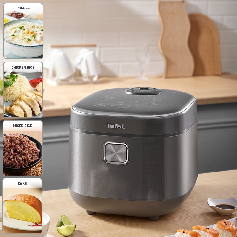 Tefal RK818 Induction Rice Cooker & Slow Cooker - 6-in-1 Multi-Cooker with Smart Sensor for Perfect Rice, Steaming, Slow Cooking - Ideal for Home Kitchen, Meal Prep & Healthy Eating