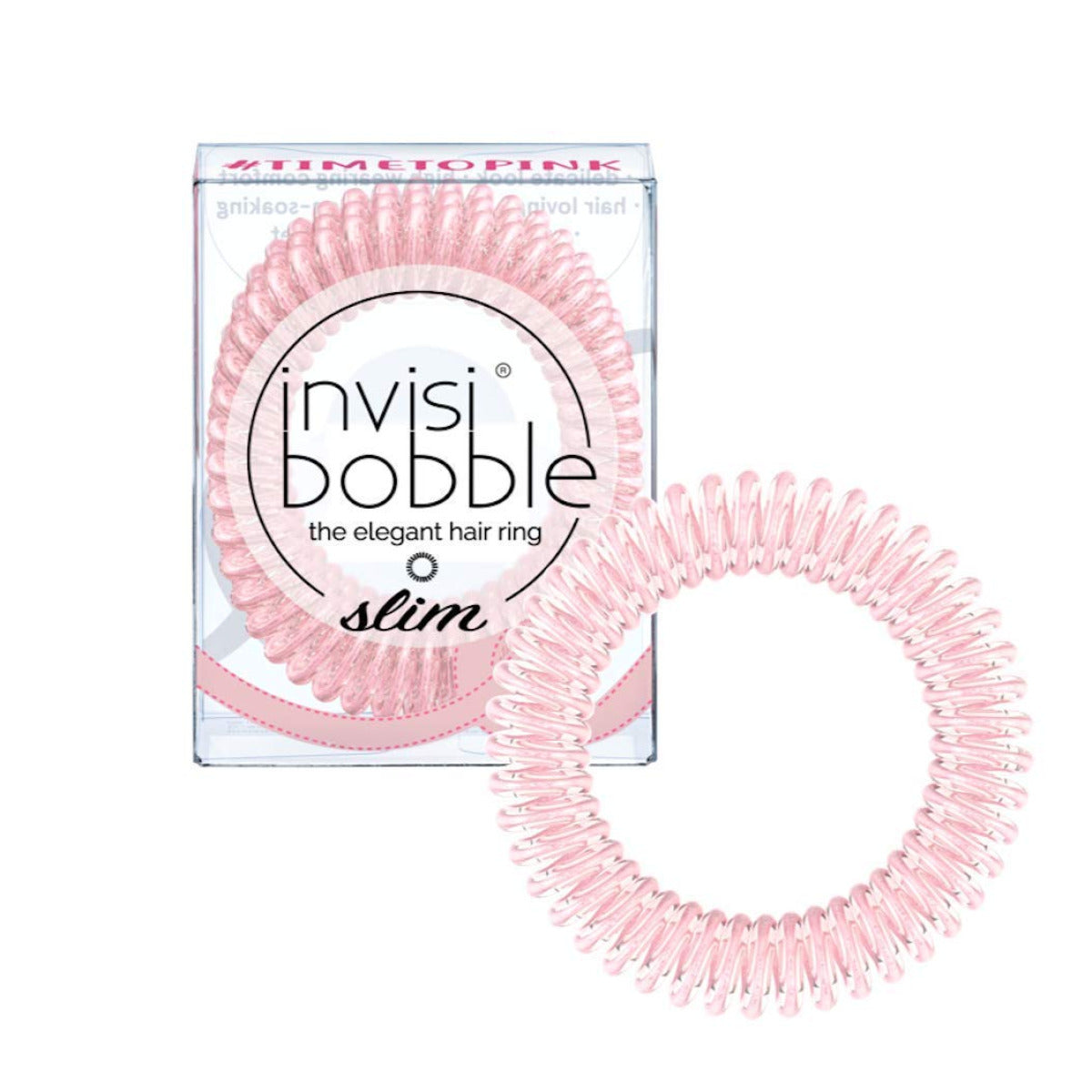 Slim Time To Pink Hair Ties - Soft & Stretchy Hair Bands for Women & Girls - Perfect for Workouts, Yoga, and Everyday Use