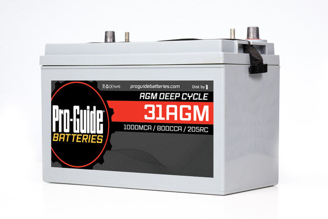 AGM 12V Group 31 Deep Cycle Dual Purpose Battery - Marine, RV, Solar & Off-Grid Power Solution - Pro Guide Series