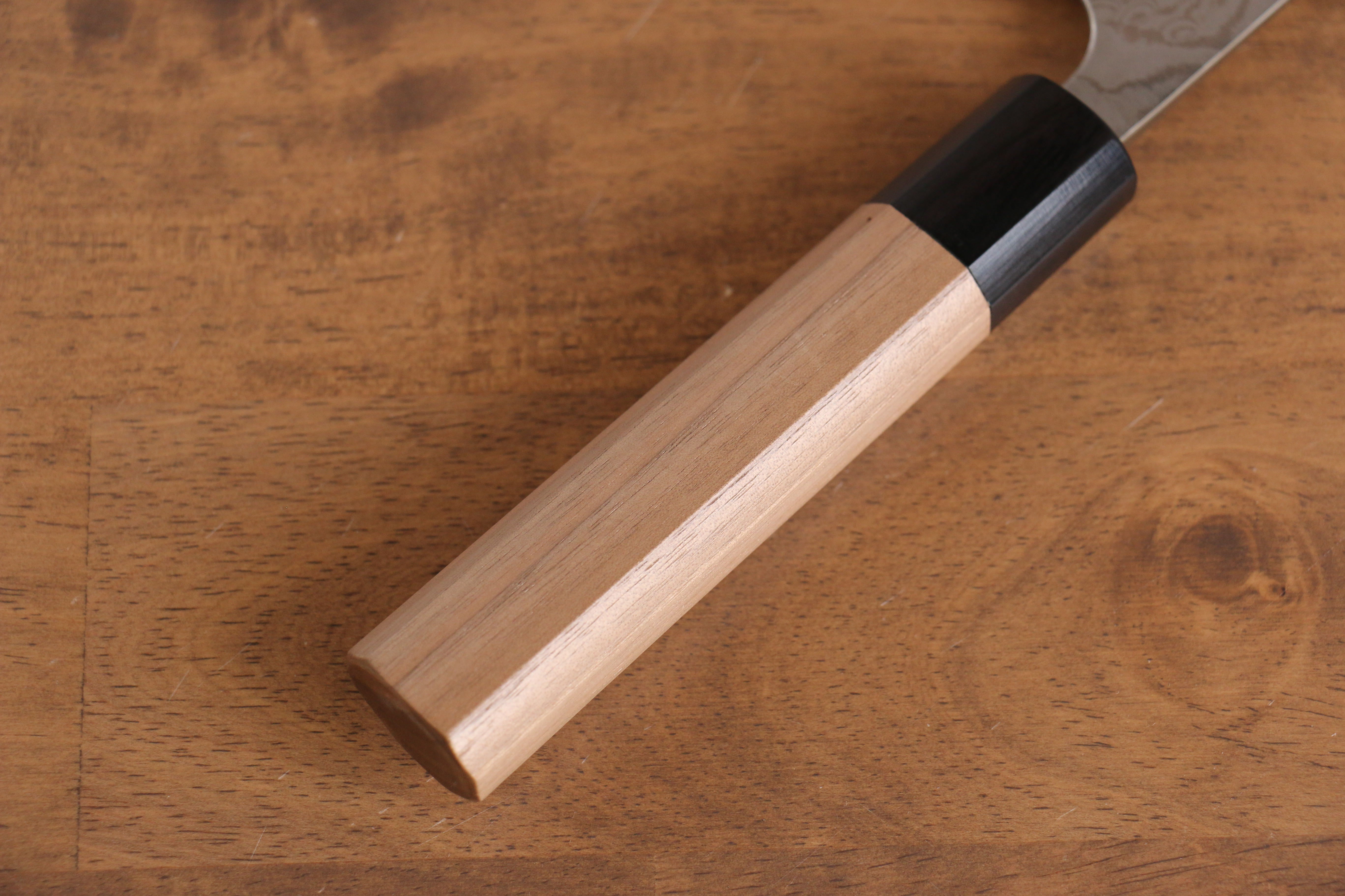 Premium Nao Yamamoto VG10 Damascus Santoku Knife 165mm - Japanese Chef Knife with Walnut Handle - Perfect for Slicing, Dicing & Chopping Vegetables, Meat & Fish