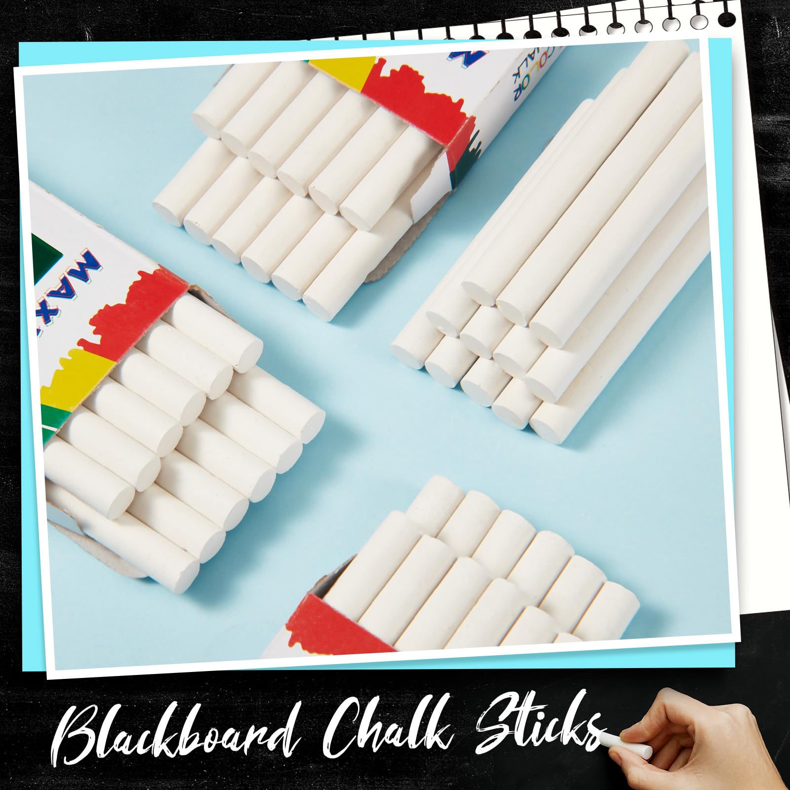 Yeaqee 1800-Piece Dustless White Chalk Bulk Pack - Non-Toxic Chalkboard Chalk for Classroom, Office & Home - Ideal for Teachers, Kids & School Supplies | Perfect for Blackboards, Sidewalks & Educational Activities