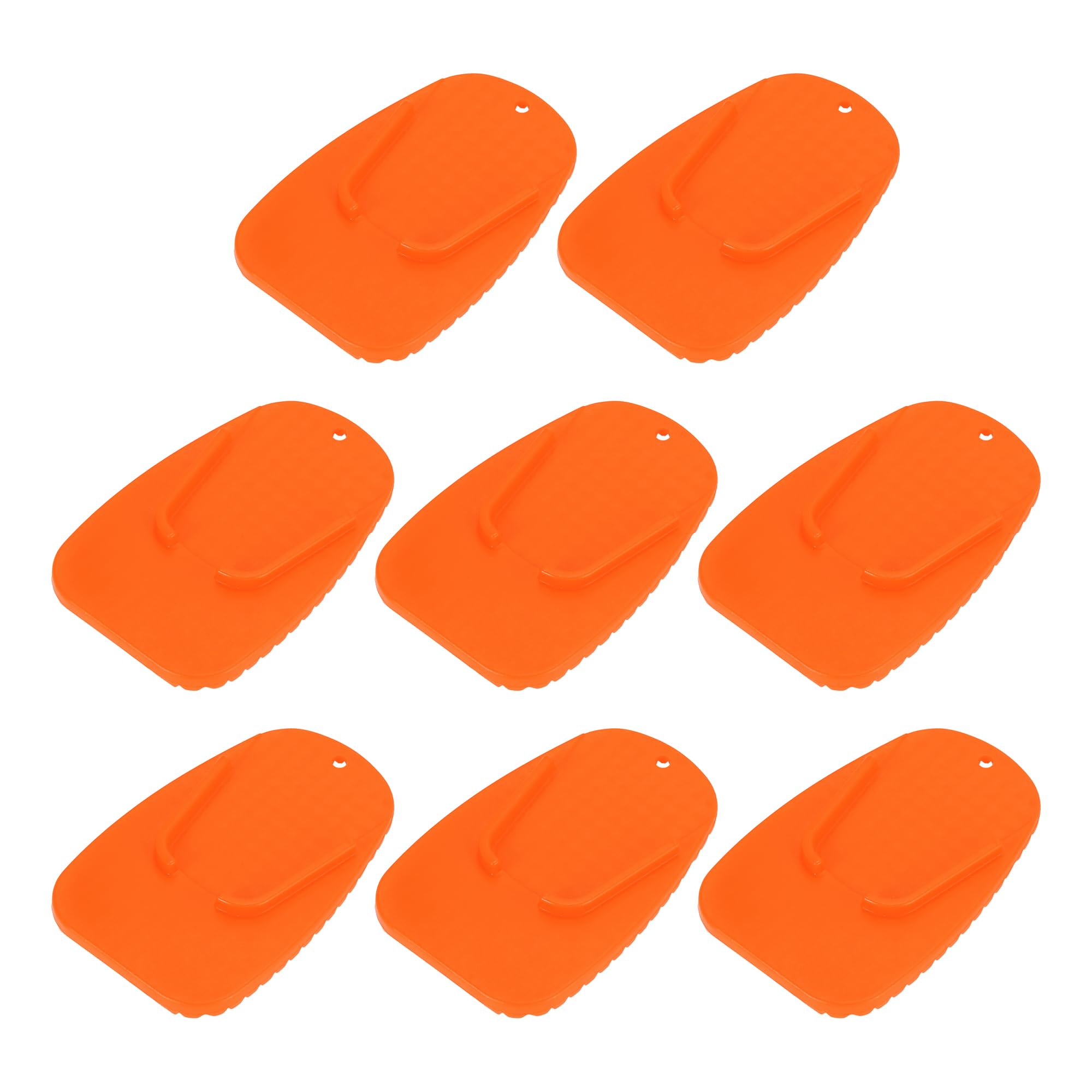 Motoforti 8-Piece Motorcycle Kickstand Support Pad Set - Heavy Duty Parking Stand Plate Extensions for Dirt Bikes, Cruisers & Street Bikes (Orange) - Prevent Sinking on Sand, Grass & Soft Surfaces