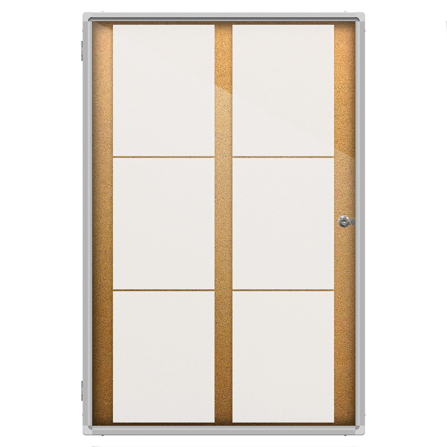 Lockable Aluminum Frame Cork Bulletin Board - 24