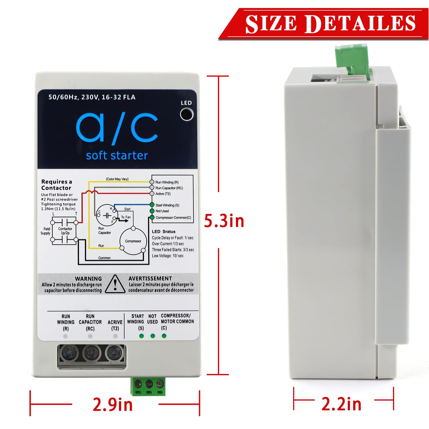 Soft Start for Air Conditioner 4-7 Ton | 240V 16-32A AC Auxiliary Starter with Reverse Motor Protection | Perfect for Residential Use & Generator Compatibility | Reduce Power Surge & Protect HVAC System