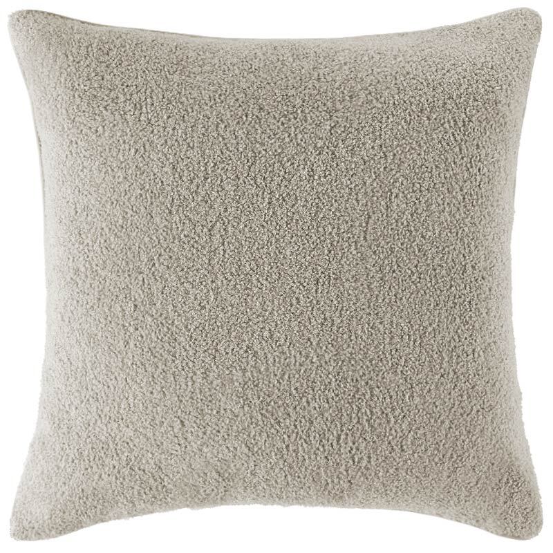 Luxury Dove Grey Boucle Cushion Cover 24x24 Inches - Soft Knitted Textured Throw Pillow for Sofa, Bed, Living Room Decor - Home & Office Accent Pillow