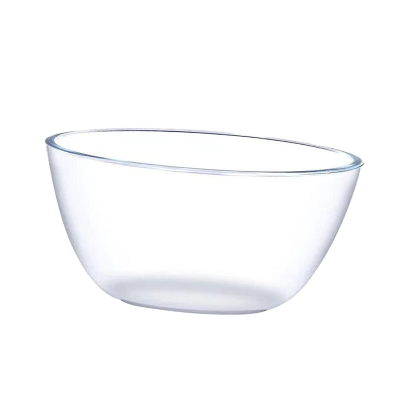 1pc Large Glass Mixing Bowl Set - Microwave Safe Salad, Pasta, Cereal & Dessert Serving Bowls - Transparent Kitchen Tableware for Baking, Meal Prep & Entertaining