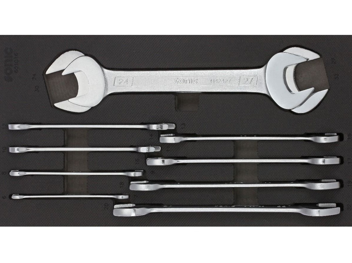 10-Piece Sonic Foam System Double Open Wrench Set (1/3 Small Size) - Perfect for Automotive Repair, Plumbing, and DIY Home Projects