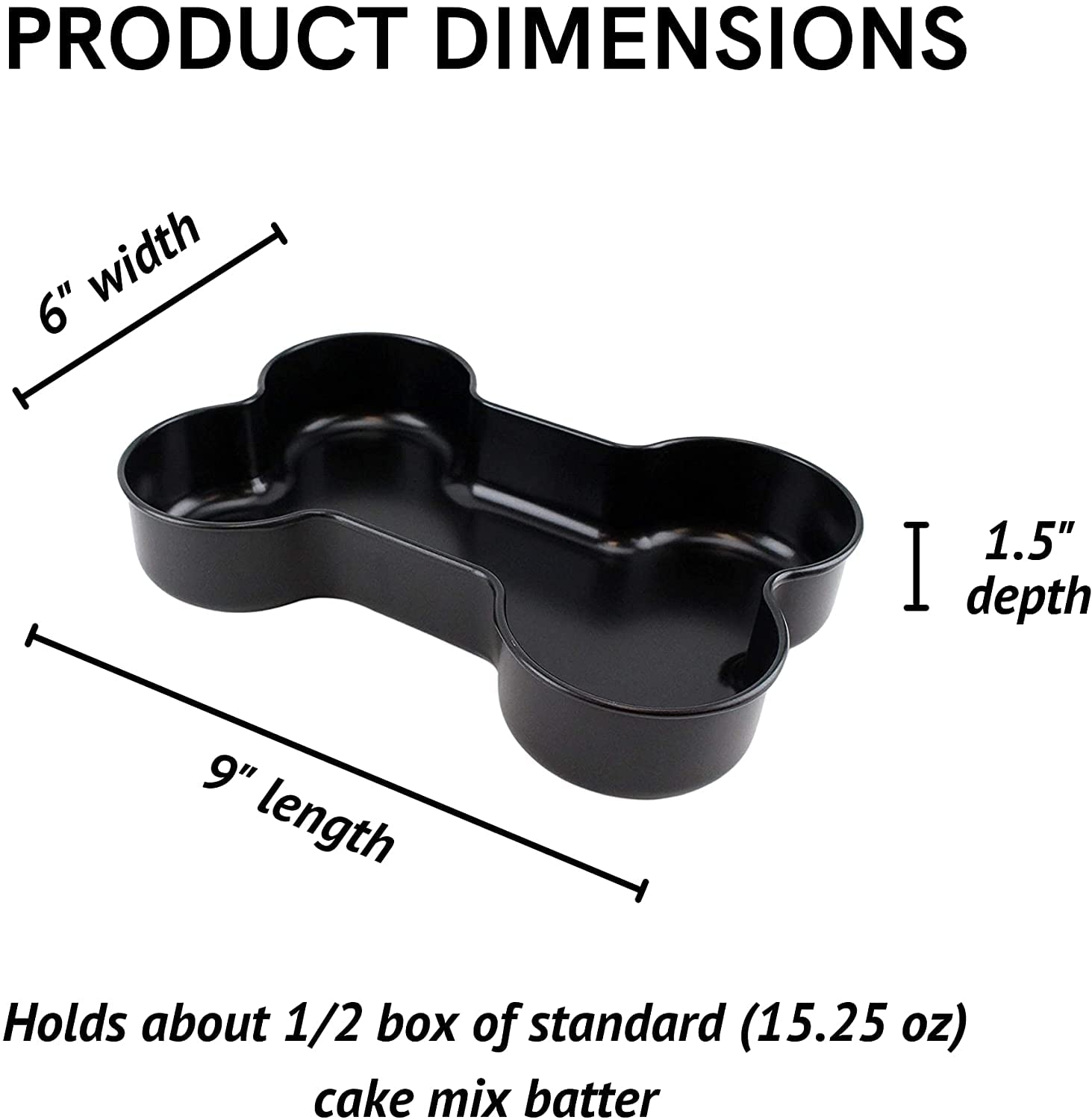 Nonstick Bone-Shaped Cake Pan - Midlee Bakeware for Halloween, Dog-Themed Parties & Fun Desserts