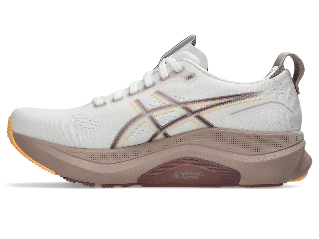 ASICS Women's GEL-Kayano 32 Running Shoes - White/Orange Glow - Stability & Cushioning for Long-Distance Running, Jogging, and Gym Workouts