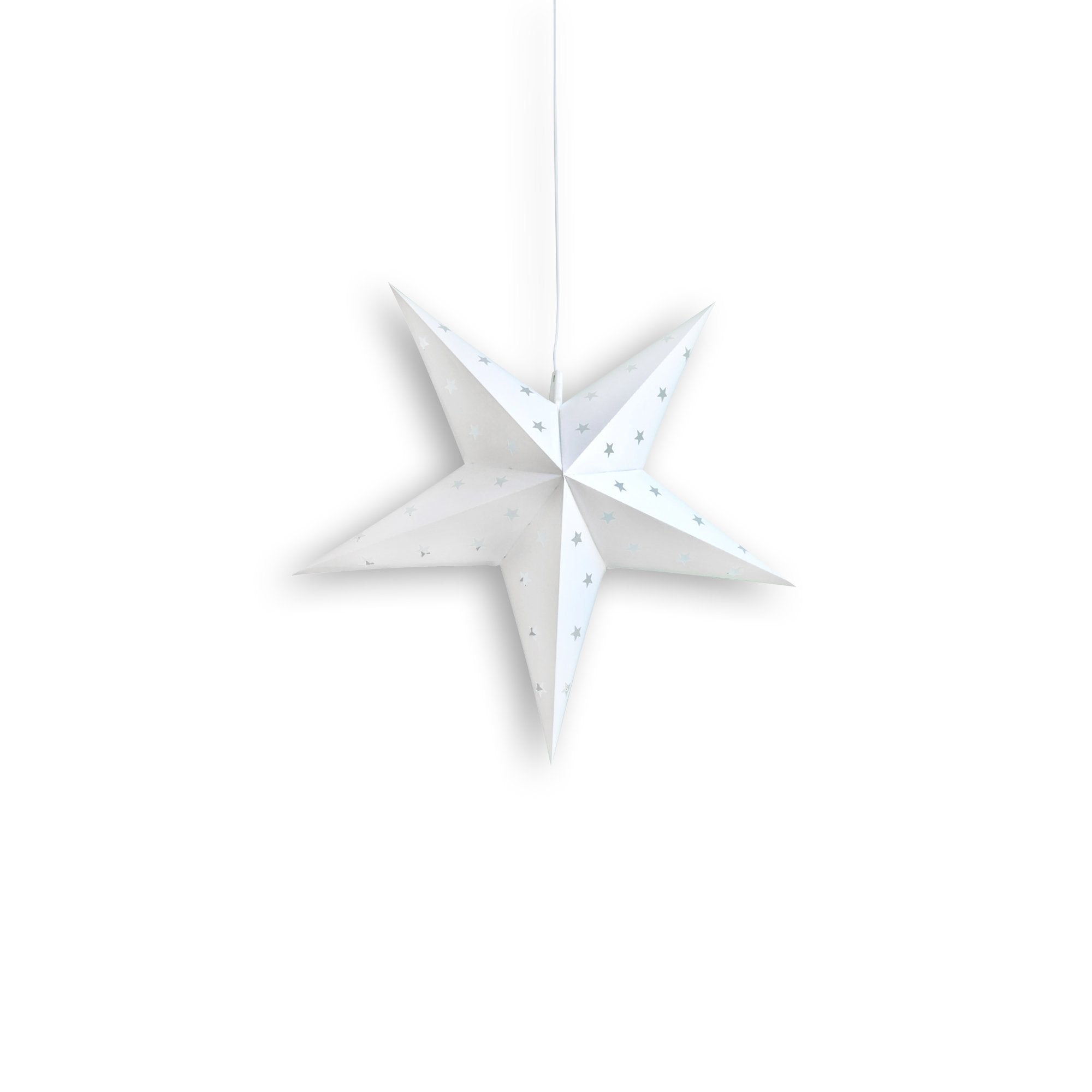 12 Pack White Weatherproof Star Lanterns - Outdoor Hanging Decoration for Garden, Patio, Christmas & Party Lighting