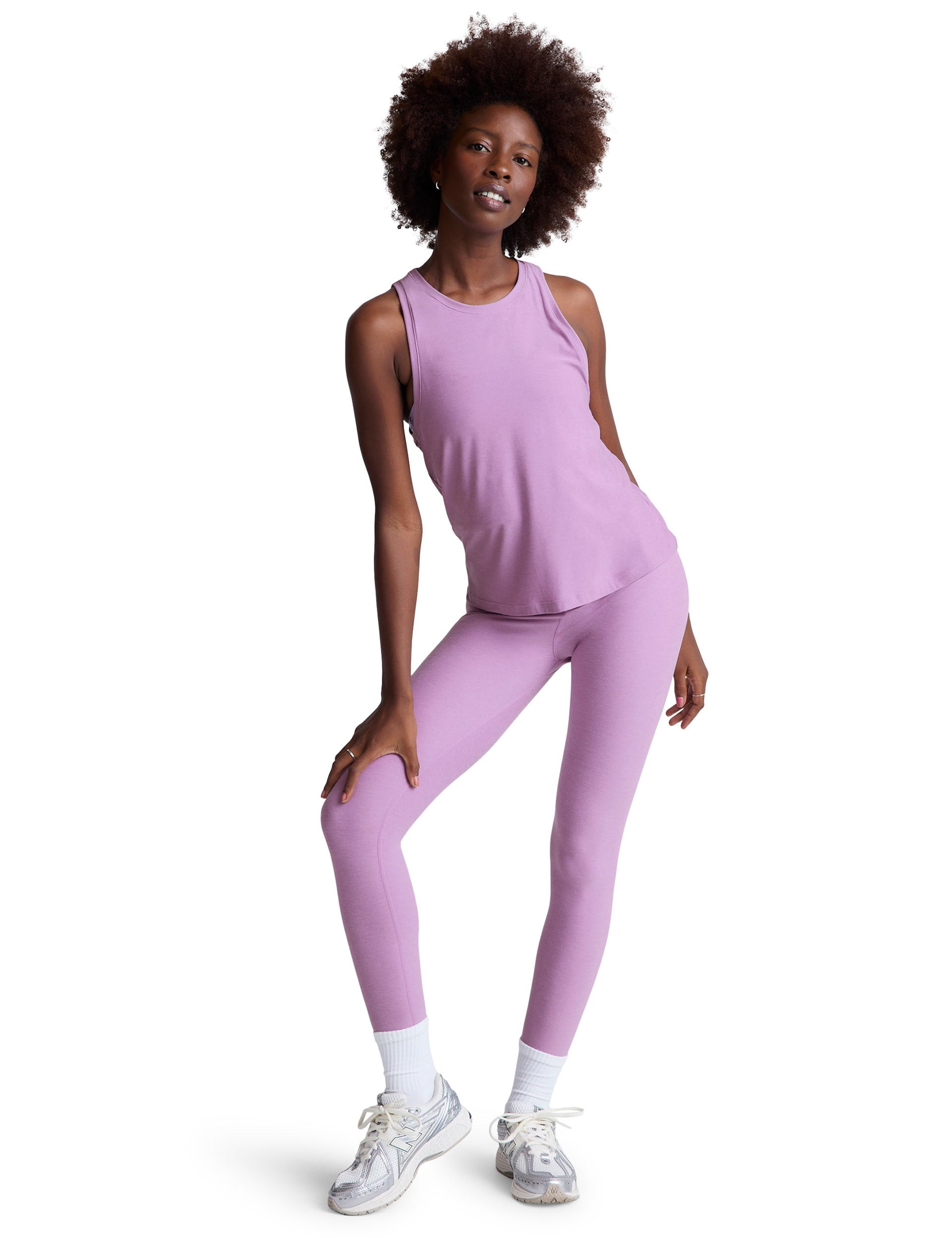 Lightweight Rebalance Tank Top - Soft Lilac Petal Heather Color for Women | Perfect for Yoga, Workouts & Casual Wear