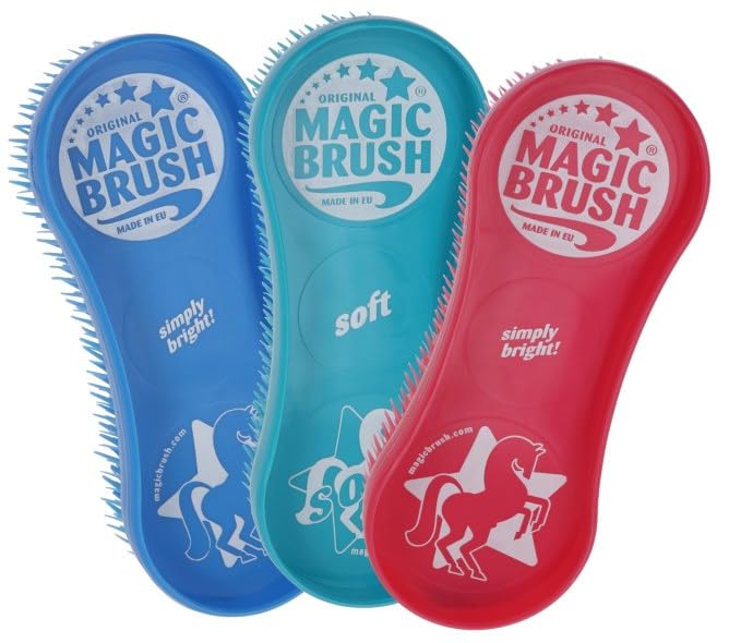 Kerbl Original Magic Brush Set - 3-Piece Horse Grooming & Massage Brush Kit for Equine Care | Perfect for Daily Horse Brushing, Show Prep & Relaxing Massage