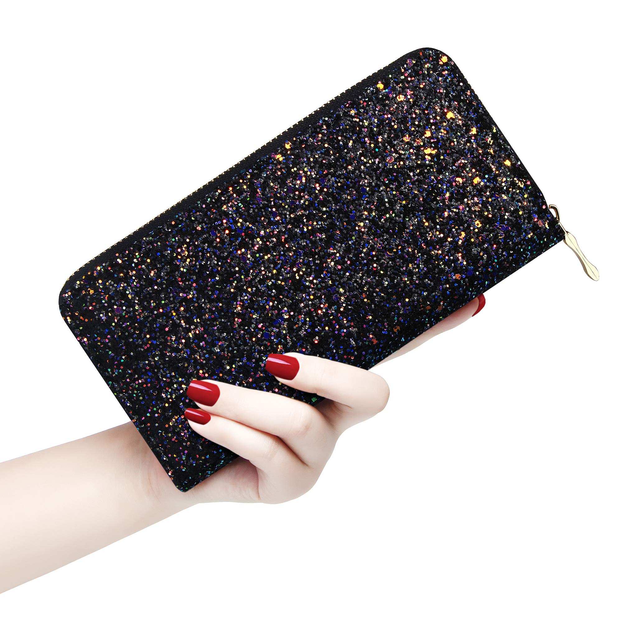Sparkly Glitter Wallet for Women - Shiny Long Phone Clutch Purse with Card Holder | Perfect for Parties, Weddings & Evening Events