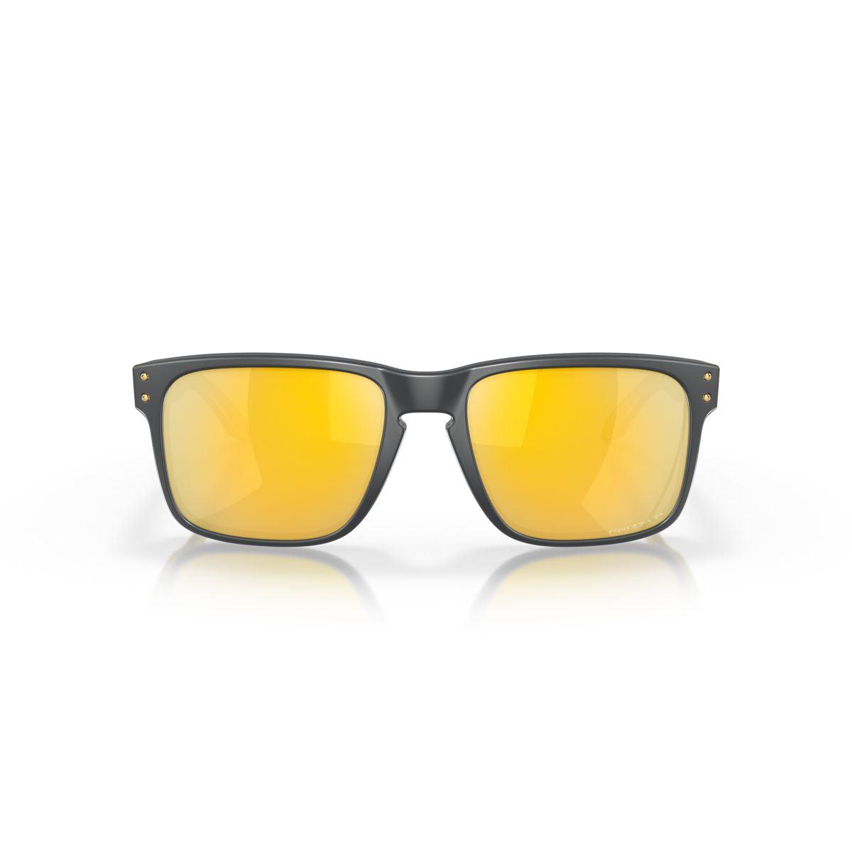 Oakley Holbrook Sunglasses Matte Carbon Frame with Prizm 24K Polarized Lenses - Low Bridge Fit (0OO9244 924459) for Outdoor Sports & Driving