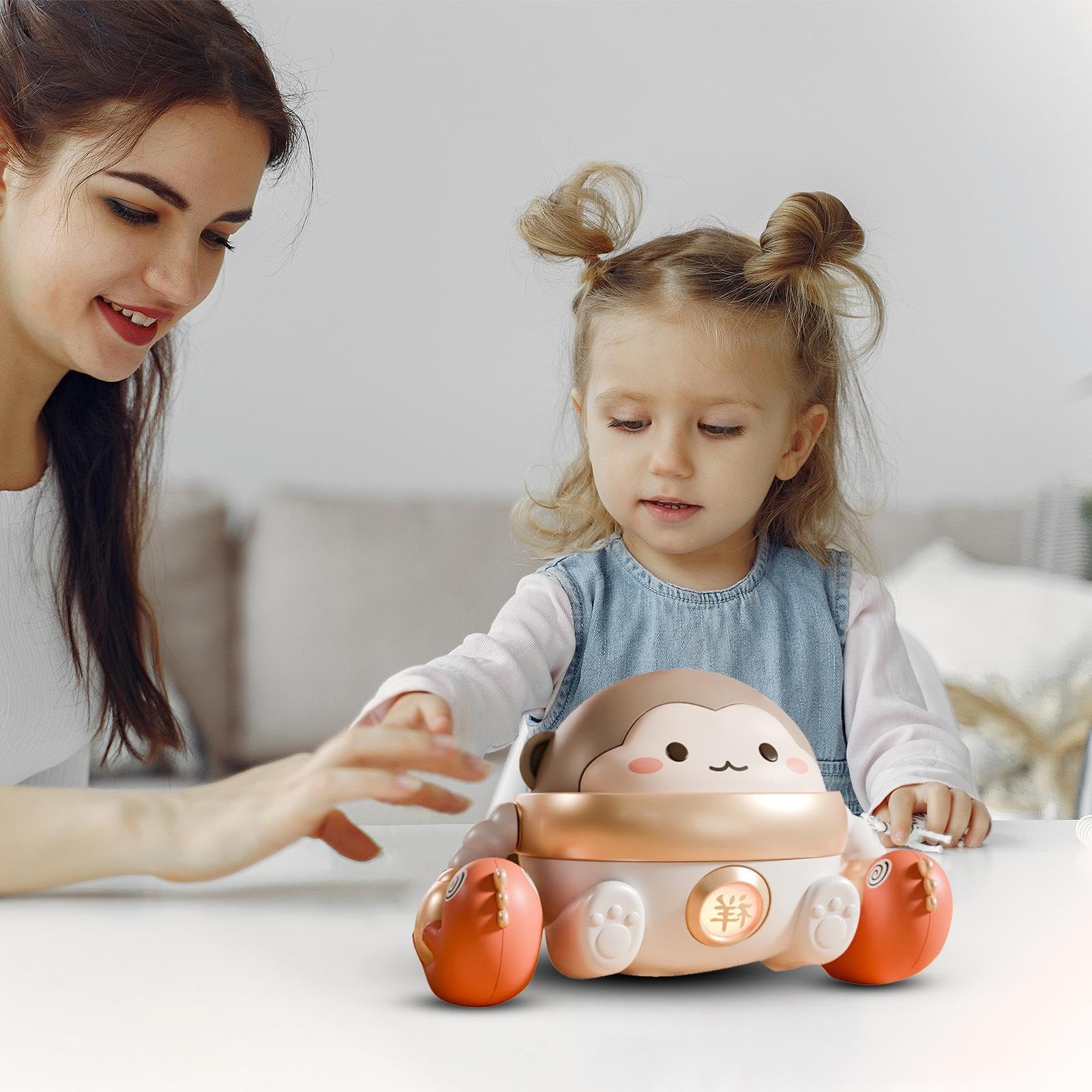 Pzuryhg Electric Rolling Monkey Toy - Interactive Crawling Monkey for Toddlers & Kids, Fun Educational Toy for Boys & Girls - Perfect for Playtime, Learning & Motor Skill Development