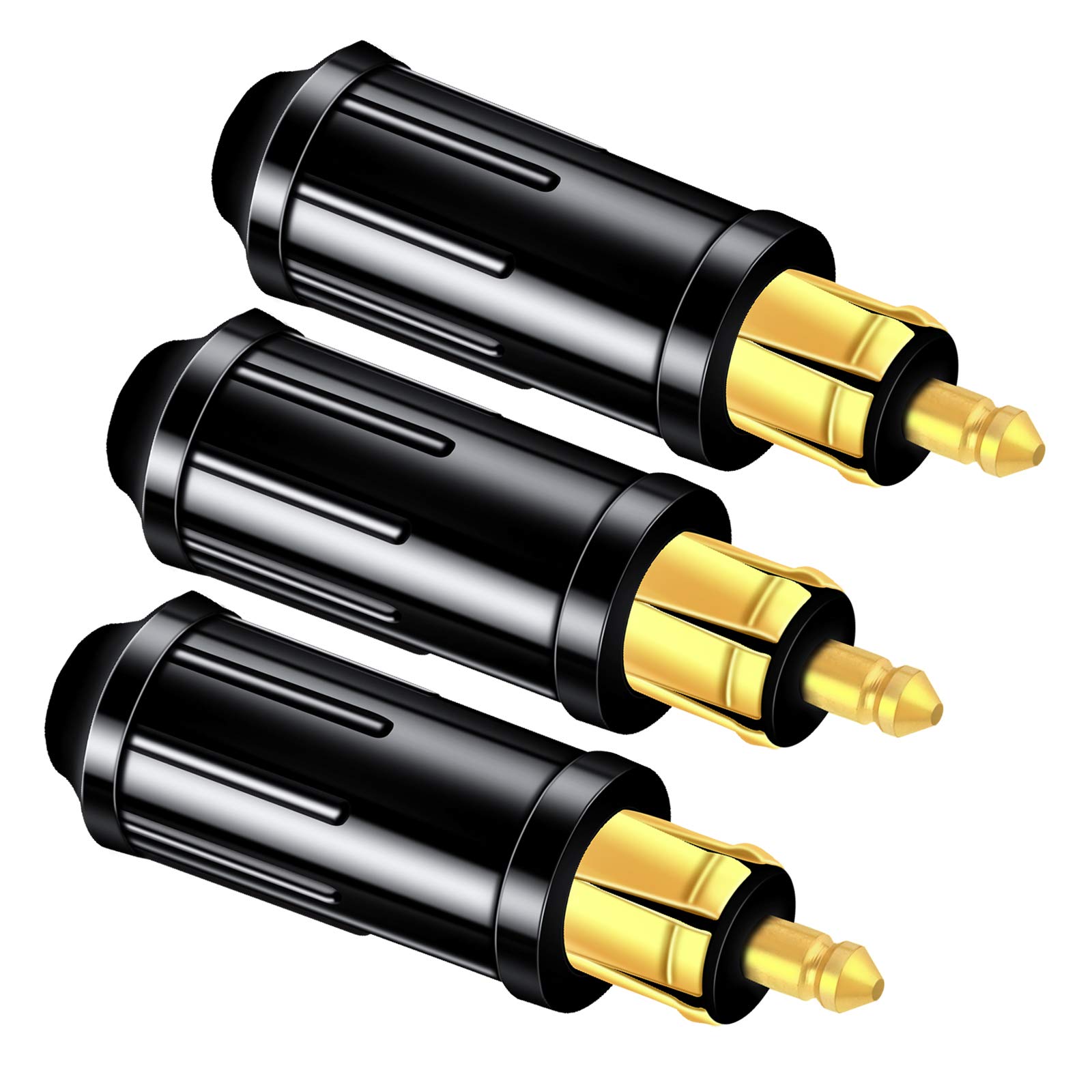 3-Piece SAE to DIN Hella Plug Adapter Set - 12V Cigarette Lighter Accessory for BMW Vehicles - Perfect for Car Charging, GPS & Dash Cam Power Connection