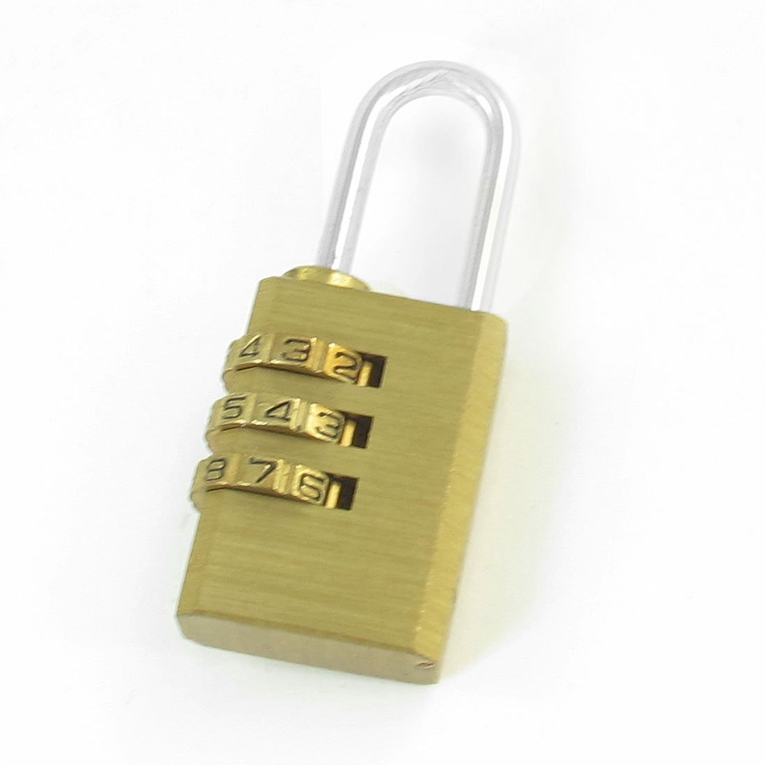 uxcell Gold Tone 3-Digit Resettable Combination Lock for Luggage, Drawers & Storage Boxes - Secure Travel & Home Organization