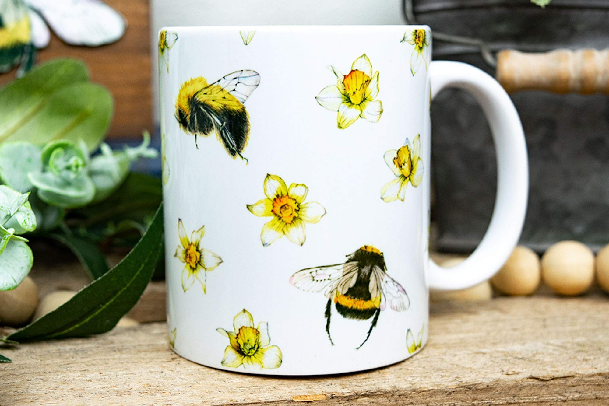 Bumble Bee Coffee Mug - 11oz Ceramic Honey Bee Themed Gift for Women, Bee Lovers & Kitchen Decor - Perfect for Tea, Coffee & Hot Chocolate at Home or Office