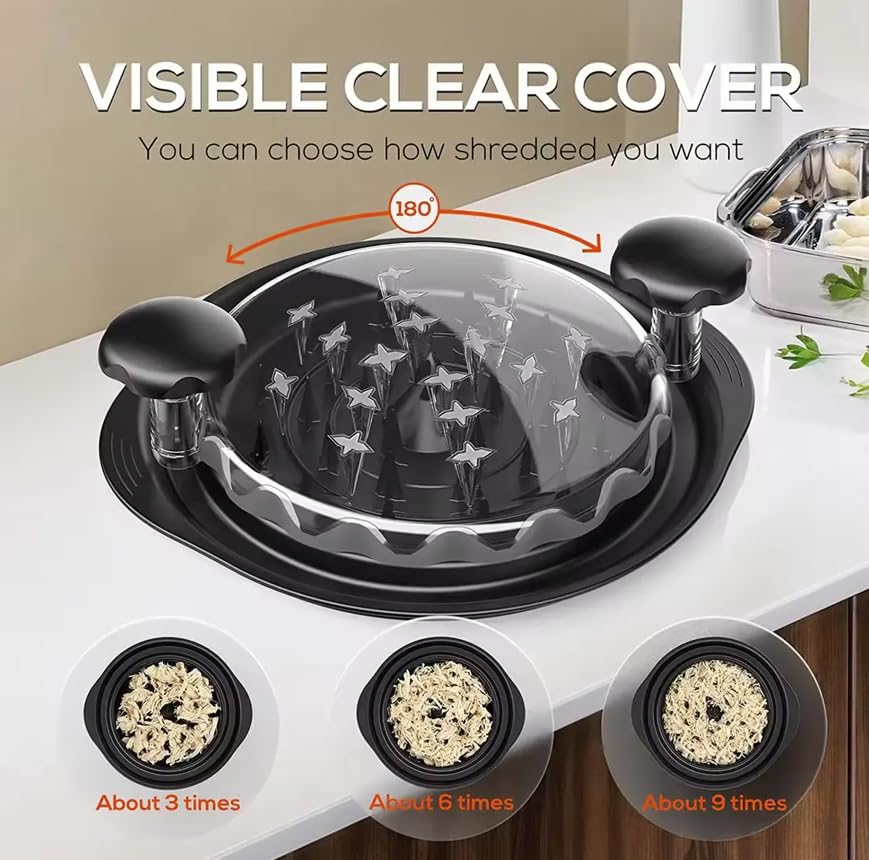 Premium Chicken Shredder Tool - Heavy Duty Meat Shredder & Food Processor for Chicken Breast, Pork & Beef | Perfect for Meal Prep, Tacos, Salads & Pulled Meat Recipes | Ergonomic Twist Design Kitchen Gadget