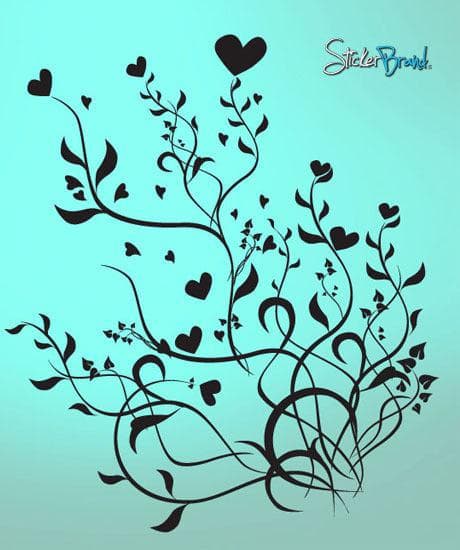 Floral Heart Vinyl Wall Decals - Removable Peel and Stick Wall Stickers for Home Decor, Nursery, Bedroom, Living Room - Perfect for DIY Wall Art and Room Makeovers
