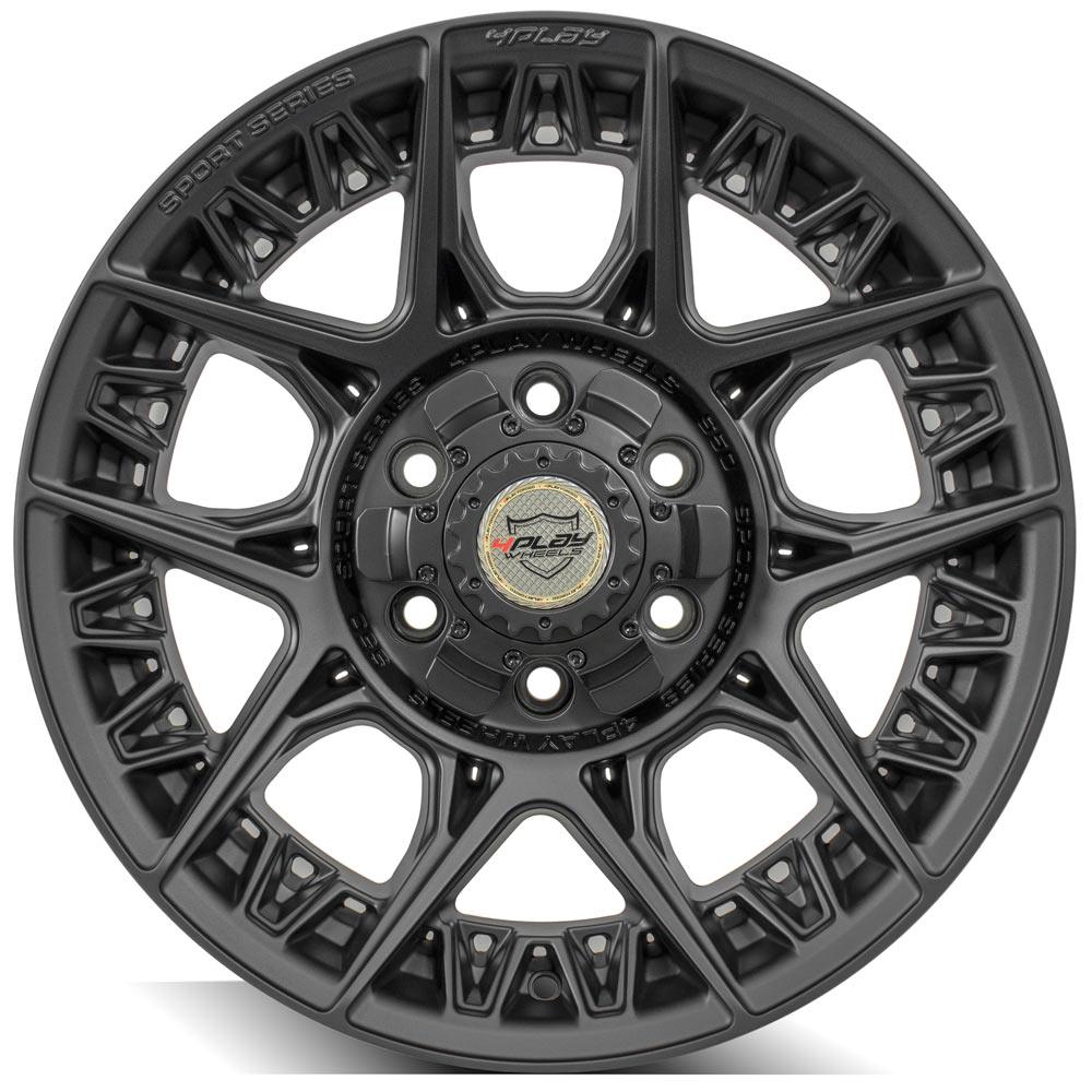 4Play Sport Series 4PS50 17x9.0 Satin Black Wheel - 6x135/6x139.7mm Bolt Pattern - 106.1mm Hub Bore - Perfect for Off-Road Trucks & SUVs