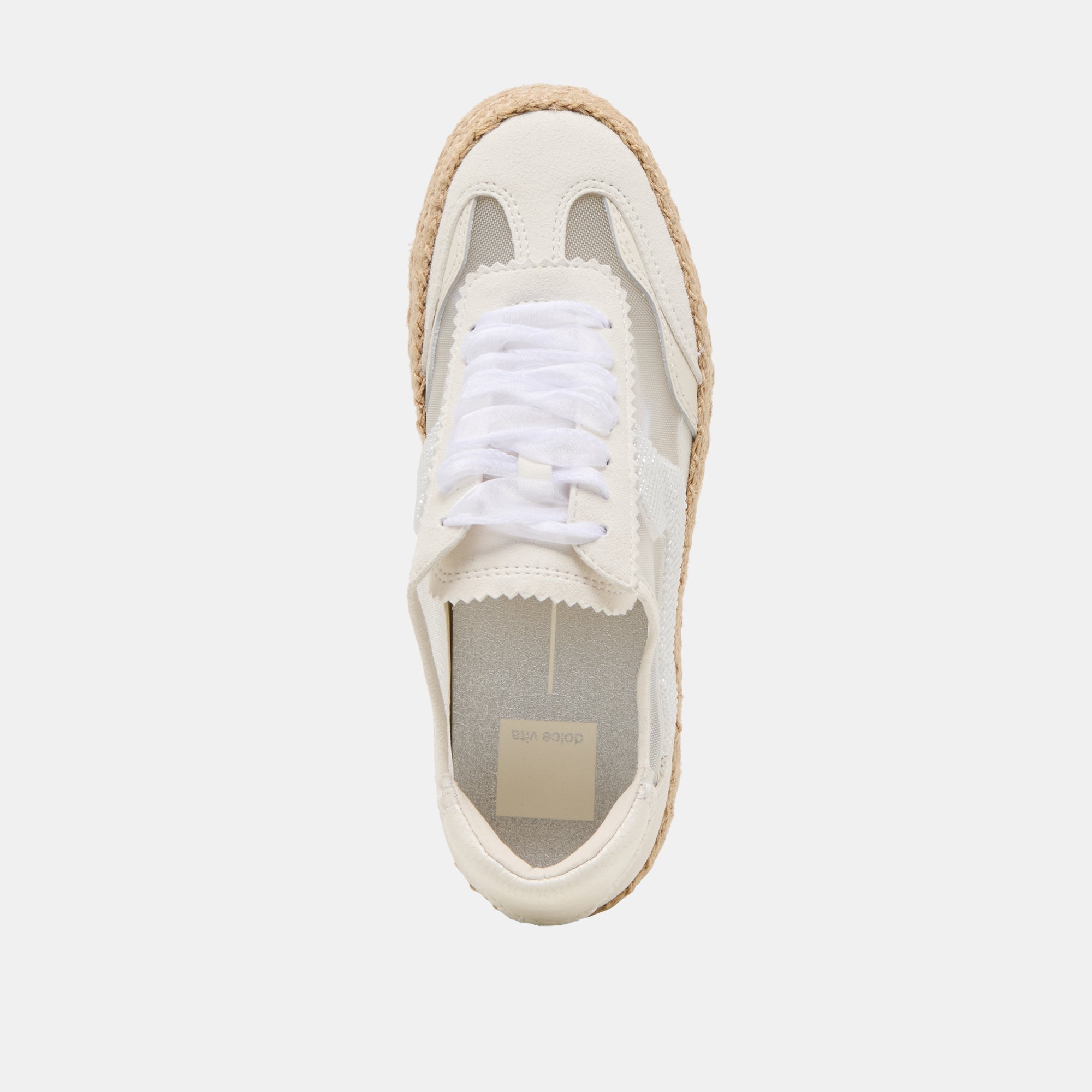 Stylish White Mesh Beaded Espadrille Sneakers for Women - Perfect for Summer Outfits, Beach Vacations & Casual Wear