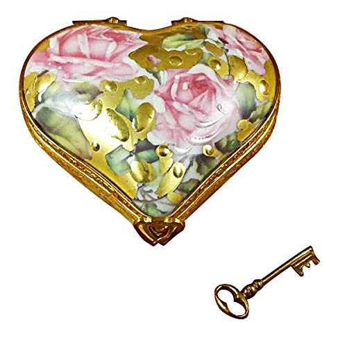 Heart-Shaped Limoges Box - Romantic 'Key to My Heart' Collectible Trinket Box | Perfect for Valentine's Day Gifts, Anniversary Presents & Home Decor