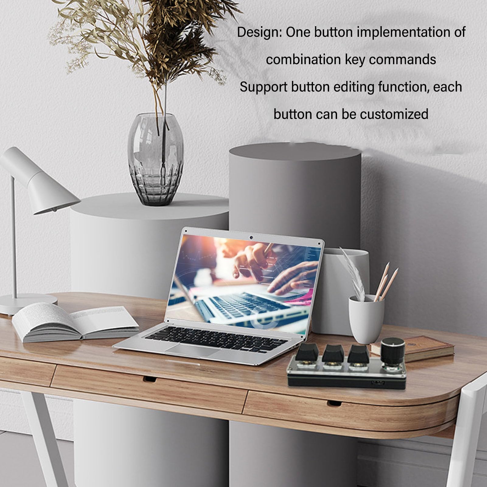 Fockety Mini Mechanical Keyboard - 3 Key Programmable Macro for Gaming & Office | Wireless & Wired | Hot Swappable