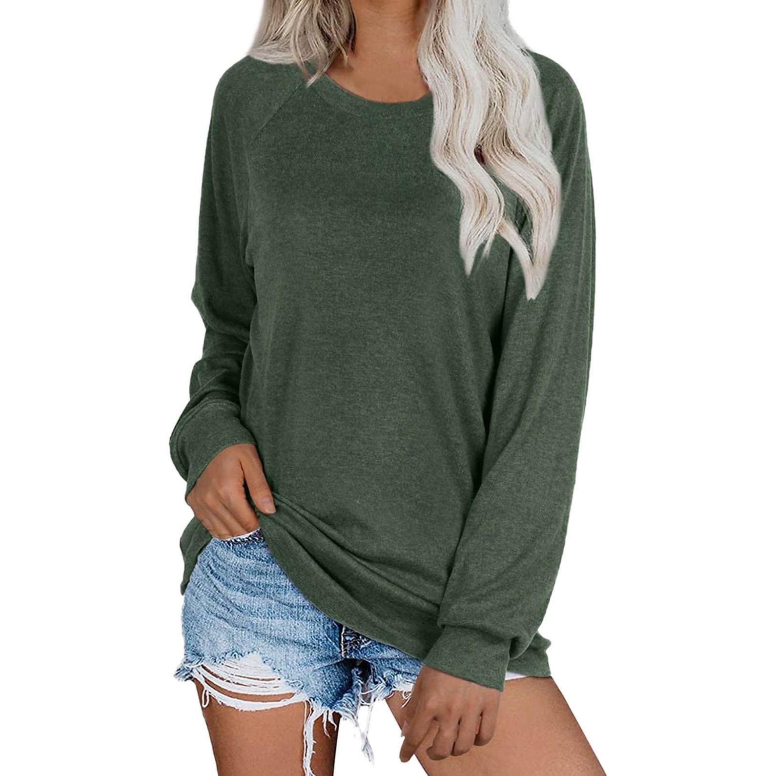 Xudanell Women's Crewneck Sweatshirt - Long Sleeve Casual & Dressy Tops for Work | Comfortable Office Wear & Everyday Fashion | Perfect for Business Casual, Layering, and Weekend Outfits
