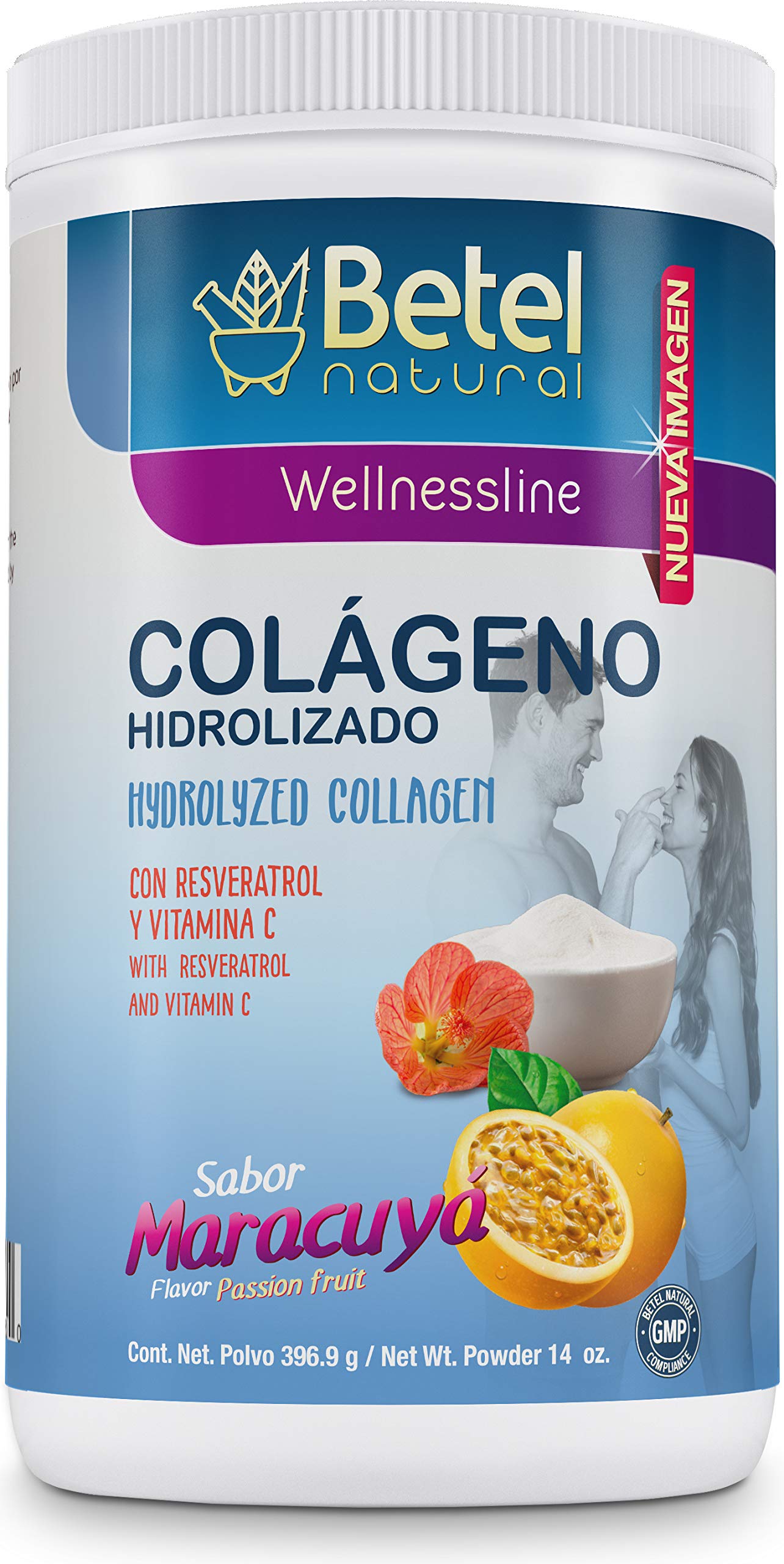 Betel Natural Premium Hydrolyzed Collagen Powder for Healthy Skin, Hair & Nails - Passionfruit Flavor | Supports Joint Health & Anti-Aging | Ideal for Smoothies, Coffee & Baking