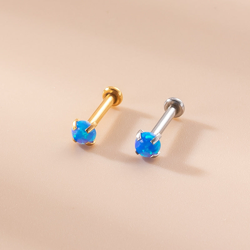 16G AB Zircon Flat Back Cartilage Earrings for Helix, Tragus & Conch Piercing | Hypoallergenic Surgical Steel Body Jewelry | Perfect for Everyday Wear & Special Occasions