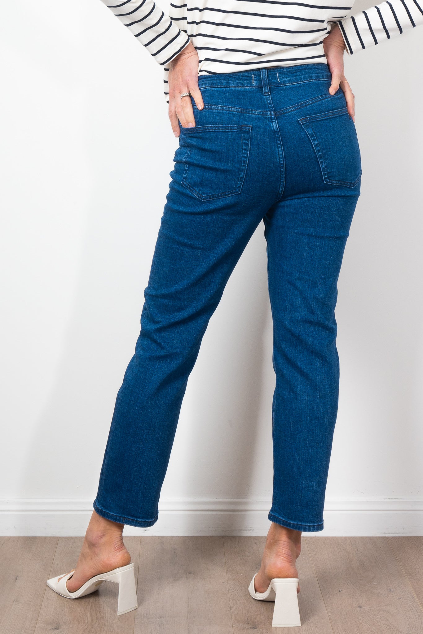 Kireina Rose Jean Mid West Blue - High Waist Distressed Denim Jeans for Women | Perfect for Casual Outfits & Streetwear Fashion