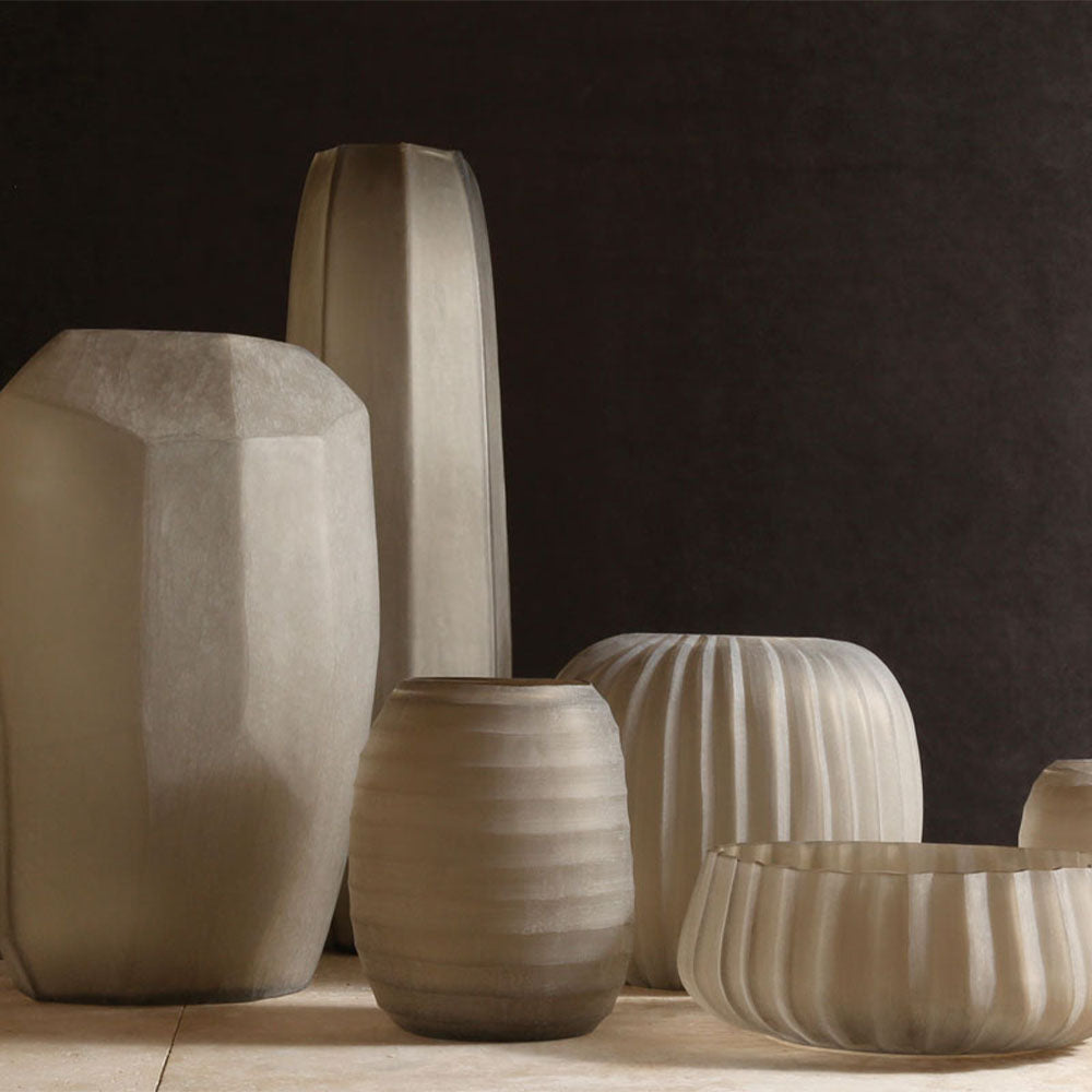 Guaxs Grey Koonam Vase - Modern Ceramic Home Decor for Living Room, Bedroom & Office | Elegant Flower Vase for Centerpieces, Wedding Decor & Gift Ideas