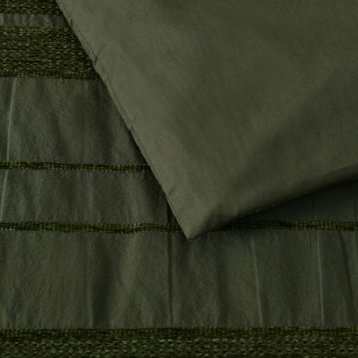 Bianca Avery Forest Chenile Striped Quilt Cover Set Super King Size - Soft Luxury Bedding for Master Bedroom, Guest Room & Cozy Home Decor