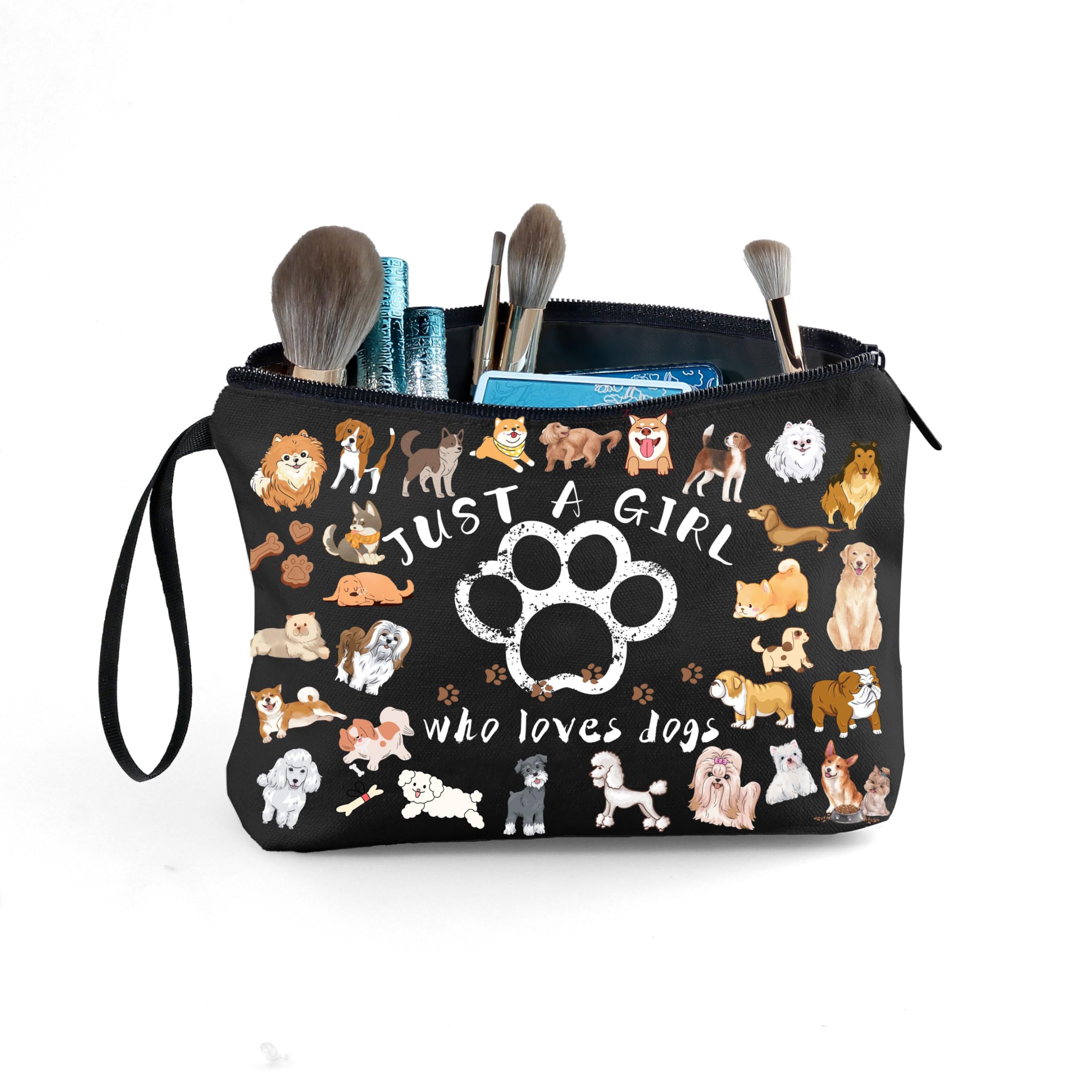 Dog Mom Gifts for Women - Just A Girl Who Loves Dogs, Small Cosmetic Dog Bag, Dog Themed Gifts for Bestie, BFF, Sister, Birthday Gifts for Her, Perfect for Dog Lovers' Everyday Use and Special Occasions
