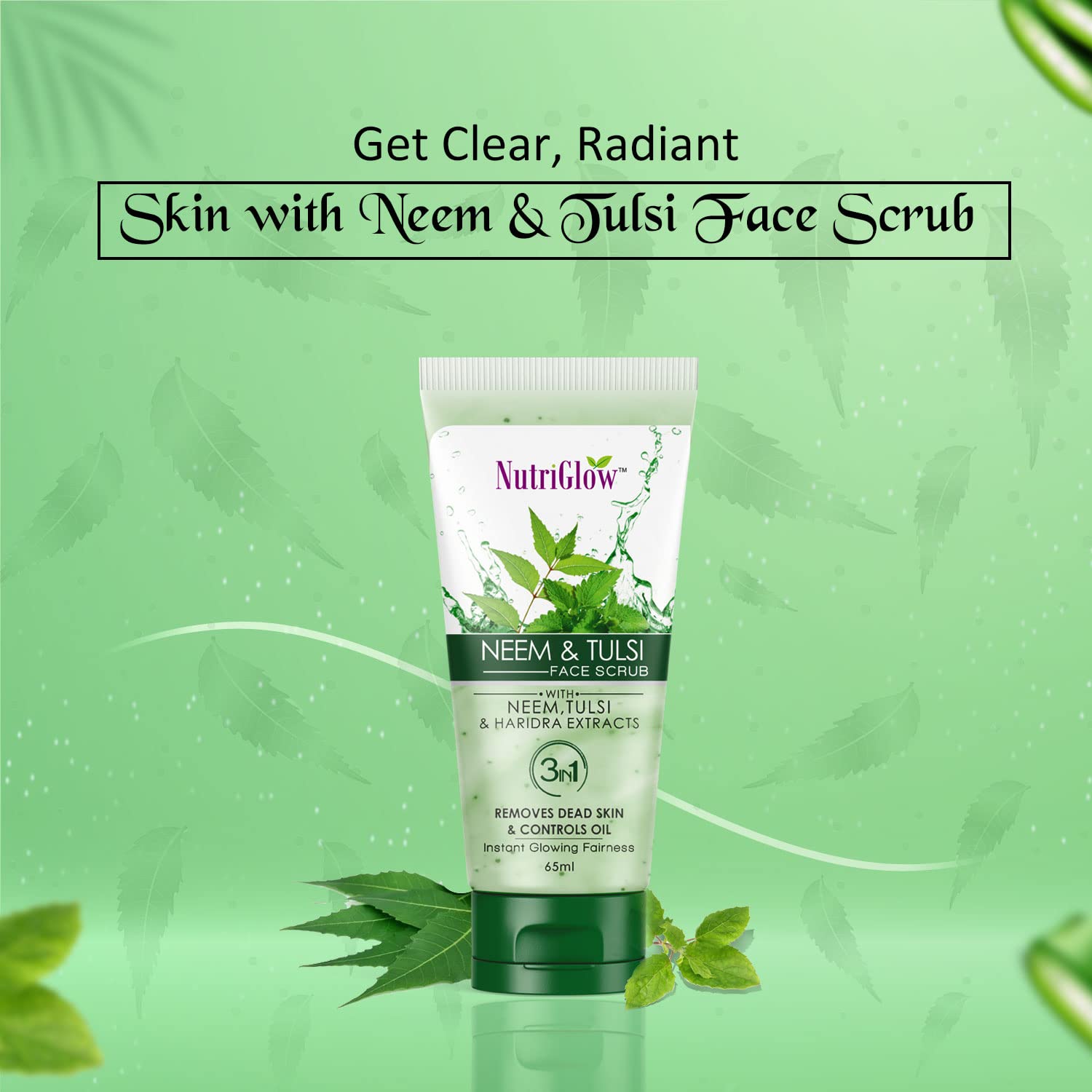 Nutriglow Oil Control Face Pack & Scrub Set (65ml x 2) - Deep Cleansing, Pore Minimizing Skincare Duo for Oily & Combination Skin - Perfect for Daily Face Care Routine & Spa Treatments