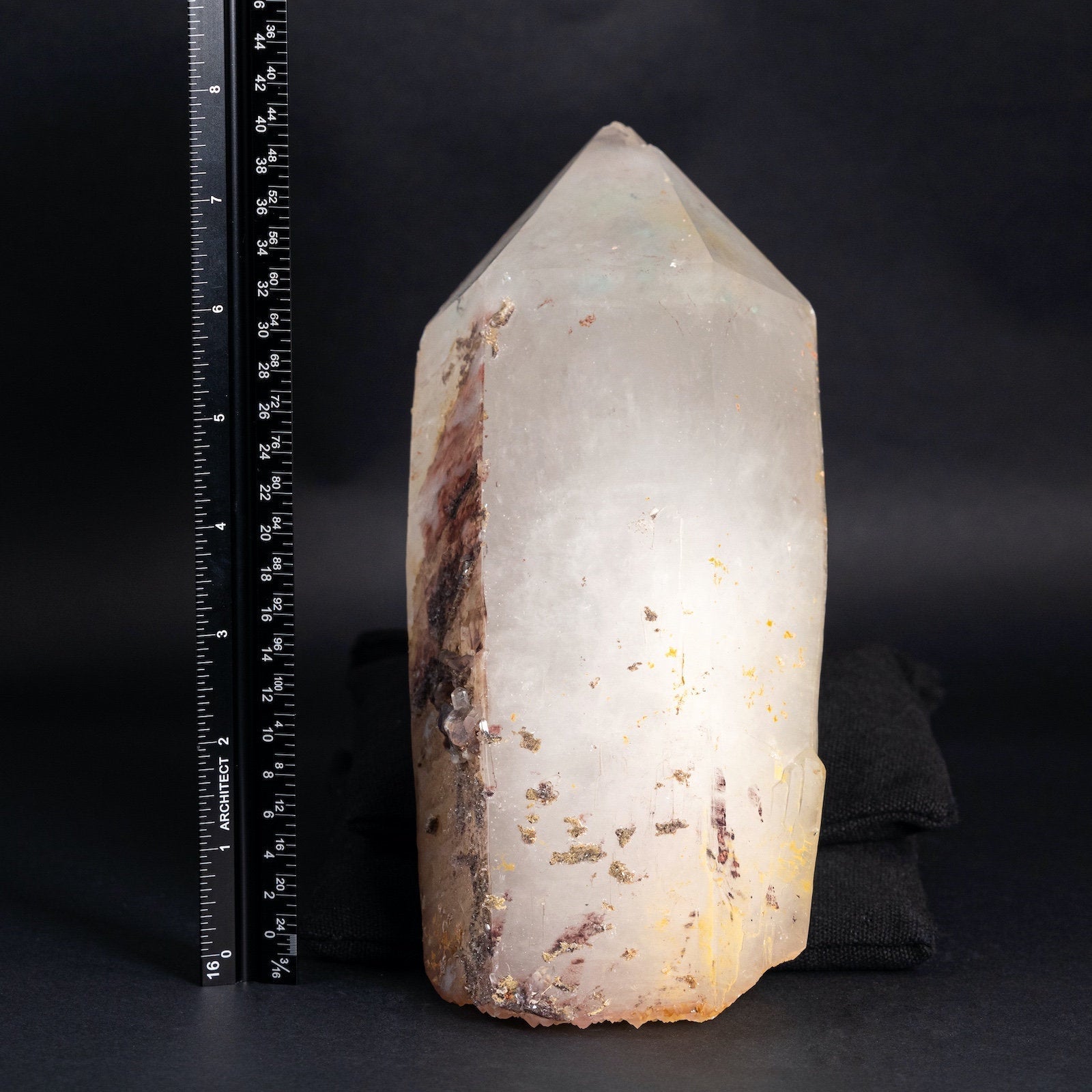 Natural AJOITE with HEMATITE in QUARTZ Raw Crystal Point - Large Rare Metaphysical Healing Stone for Meditation, Reiki & Energy Work (39721)