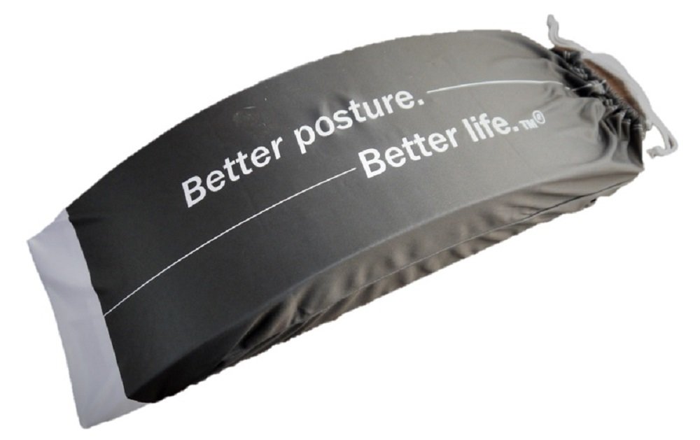 Lumbar and Back Stretcher for Pain Relief - 10 Minute Therapy Cushion in Charcoal (Firm Support) - Safe & Easy Back Pain Solution for Office, Home & Car Use