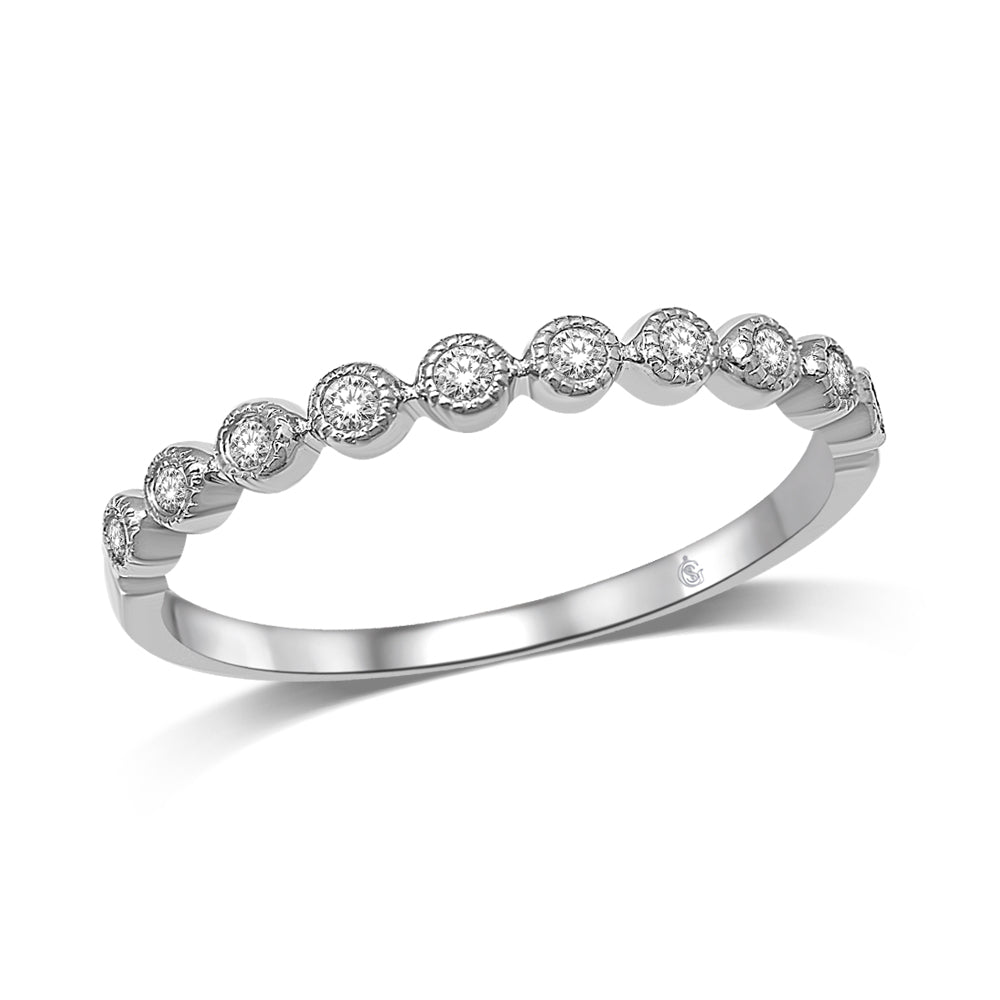14K White Gold 1/6 Ct. Tw. Diamond Stackable Fashion Band Ring for Women - Perfect for Everyday Wear, Anniversary Gifts & Wedding Stacking Rings