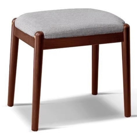 Premium Black Walnut Solid Wood Square Makeup Stool - Durable Vanity Seat with Storage for Bedroom, Bathroom & Dressing Room - Natural Wooden Stool for Makeup Table, Vanity Desk & Dressing Area