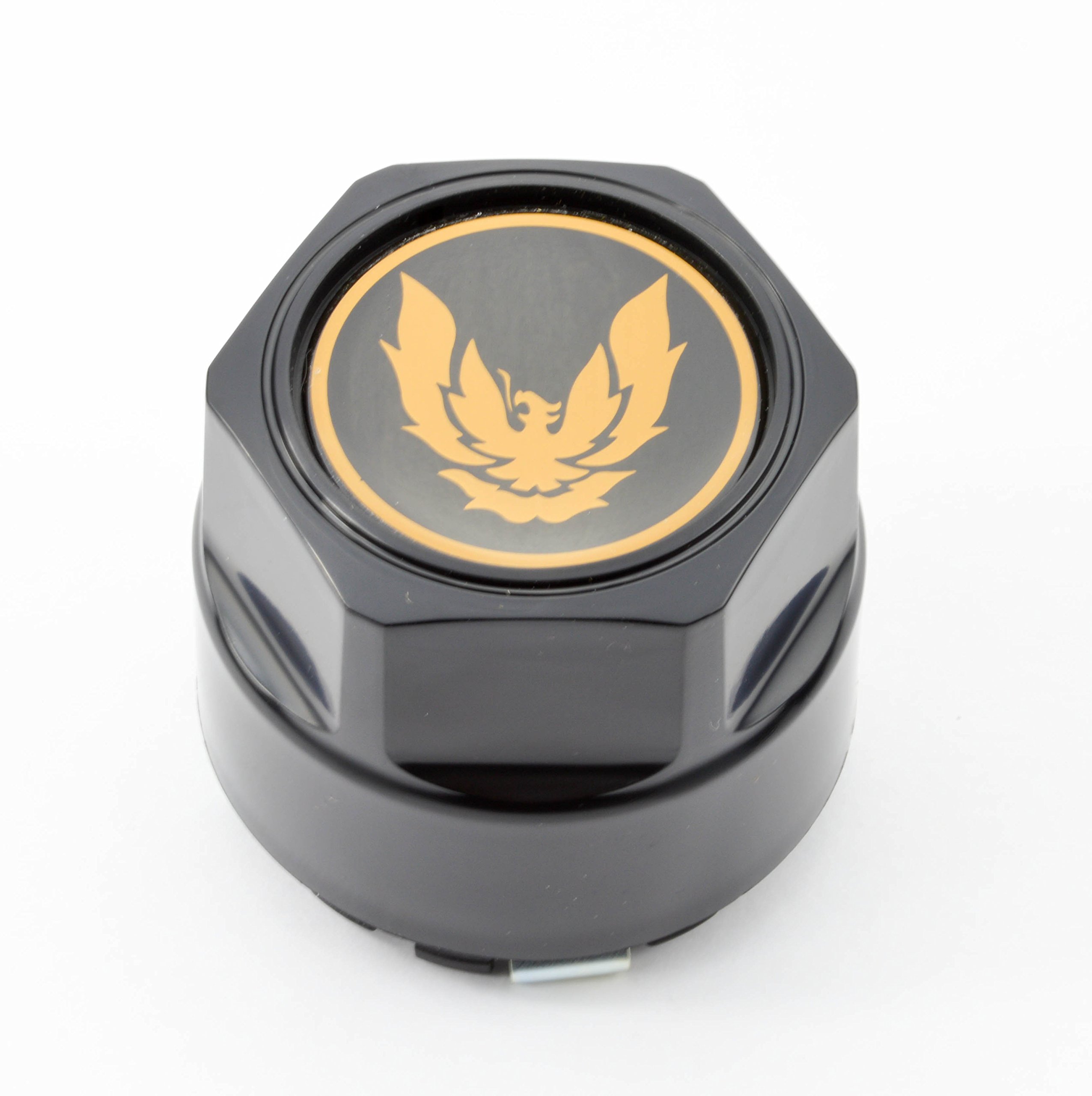 Set of 4 Genuine GM Licensed 82-92 Pontiac Firebird Trans Am GTA Aluminum Wheel Hub Center Caps with Gold Phoenix Logo - Perfect for Classic Car Restoration & Customization Projects