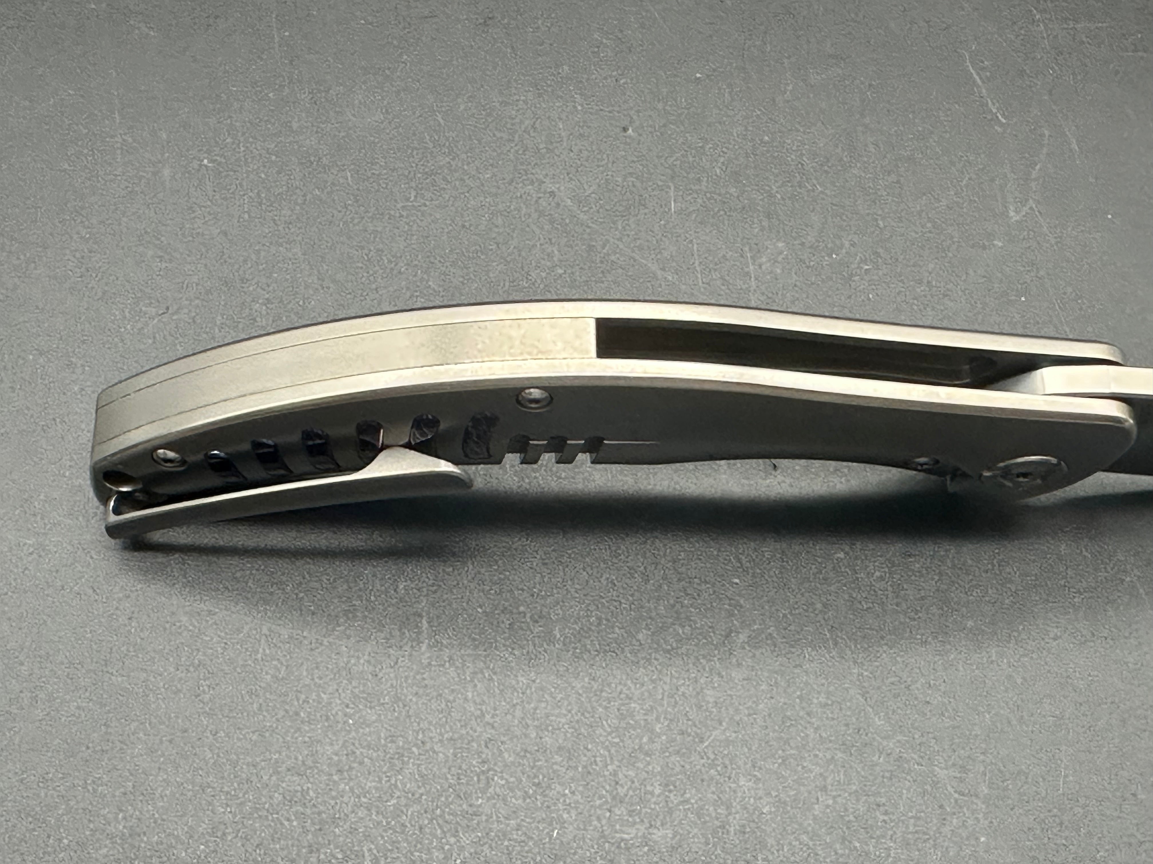 CH Knives Sultan Folding Knife - Grey Titanium Handle, S35VN Steel Plain Edge - EDC, Outdoor Camping, Survival & Tactical Use