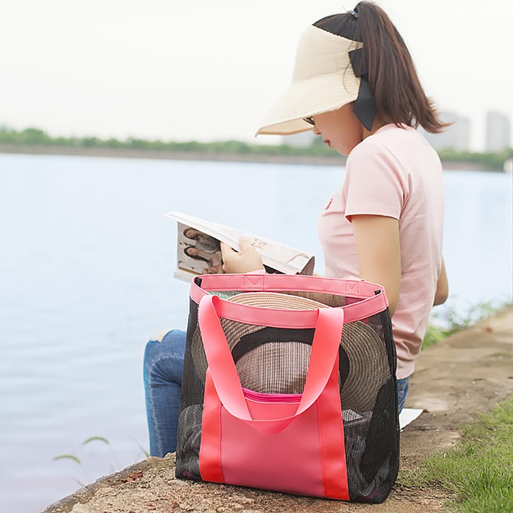 Foldable Mesh Hobo Bag for Women - Lightweight Beach Tote for Shopping, Travel, Picnic & Vacation - Perfect for Summer Outings, Pool Parties & Outdoor Adventures