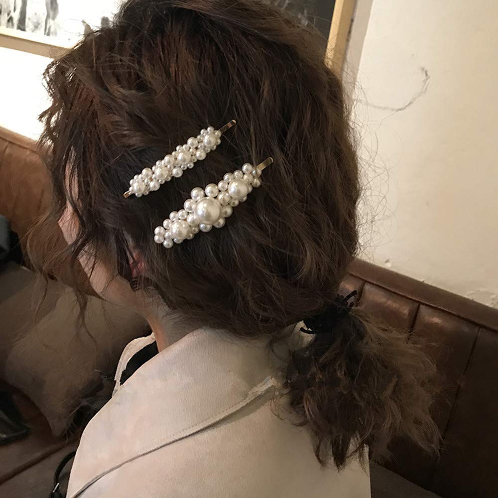 4 PCS Pearl Hair Clips for Women - Elegant Bridal & Party Hair Accessories | Large Pearl Hairpins for Wedding, Prom, Special Occasions | Perfect Hair Jewelry Gift for Women and Girls