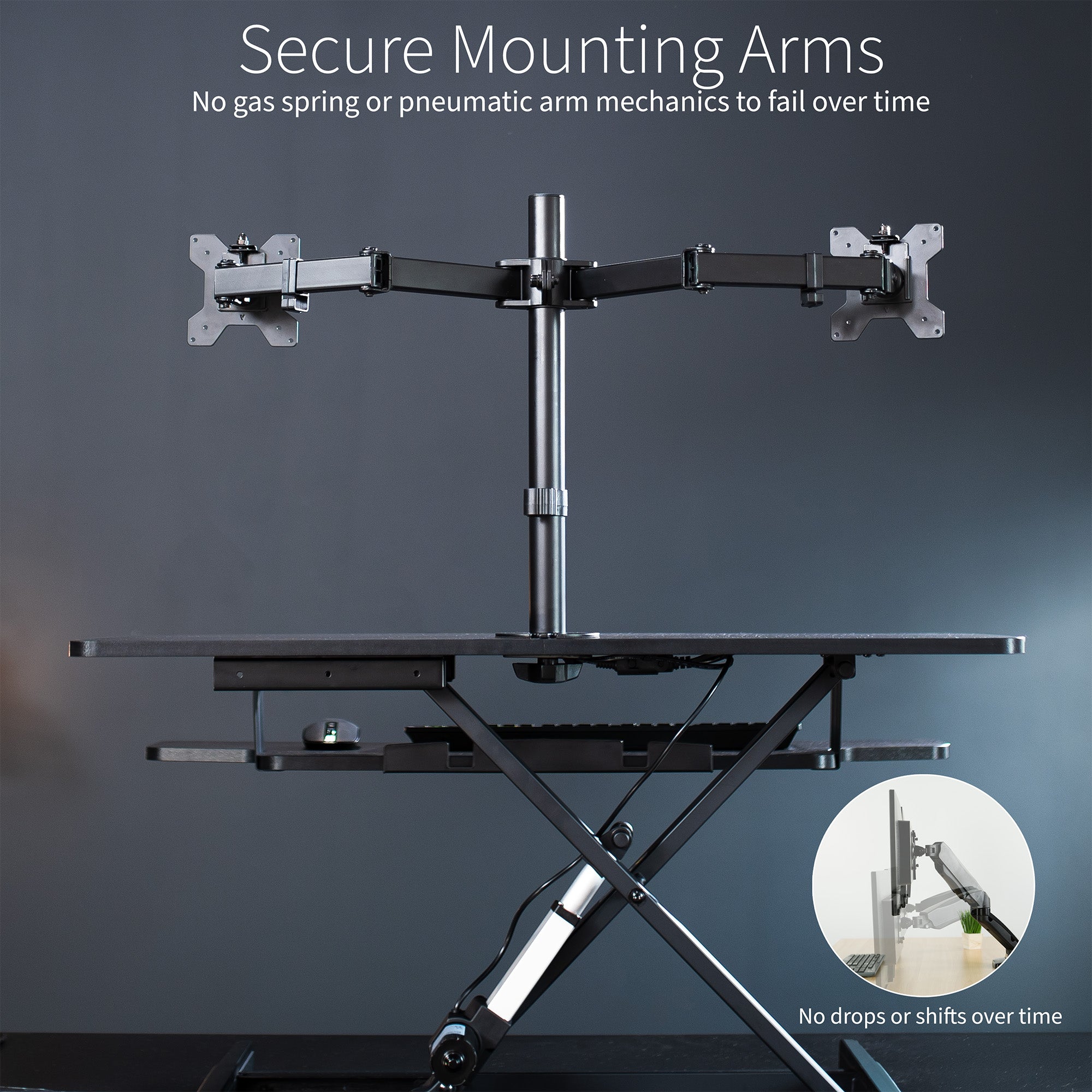 Adjustable Electric Standing Desk Converter with Dual Monitor Mount - Ergonomic Workstation for Home & Office, Perfect for Remote Work & Gaming Setup