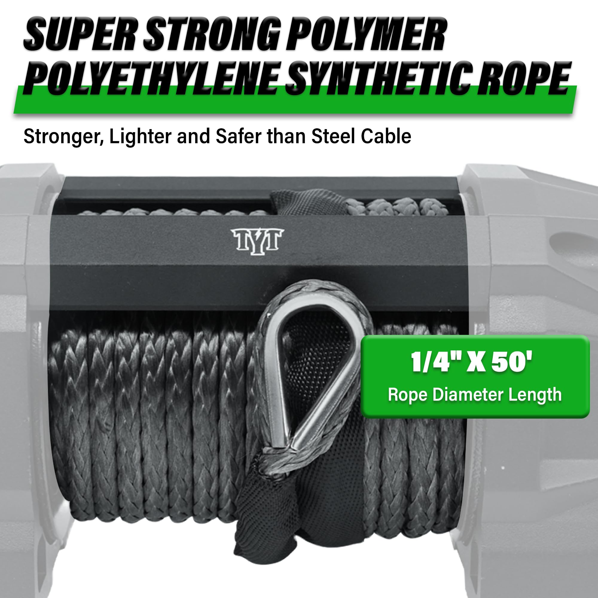TYT 6500 lb UTV Winch Kit - 12V DC Electric Trailer Winch with Wireless Remote & Wired Switch, 1/4