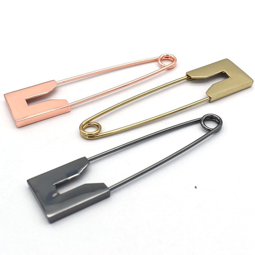 Rose Gold Safety Pins 80mm - 8pcs for Shawls & Crafts