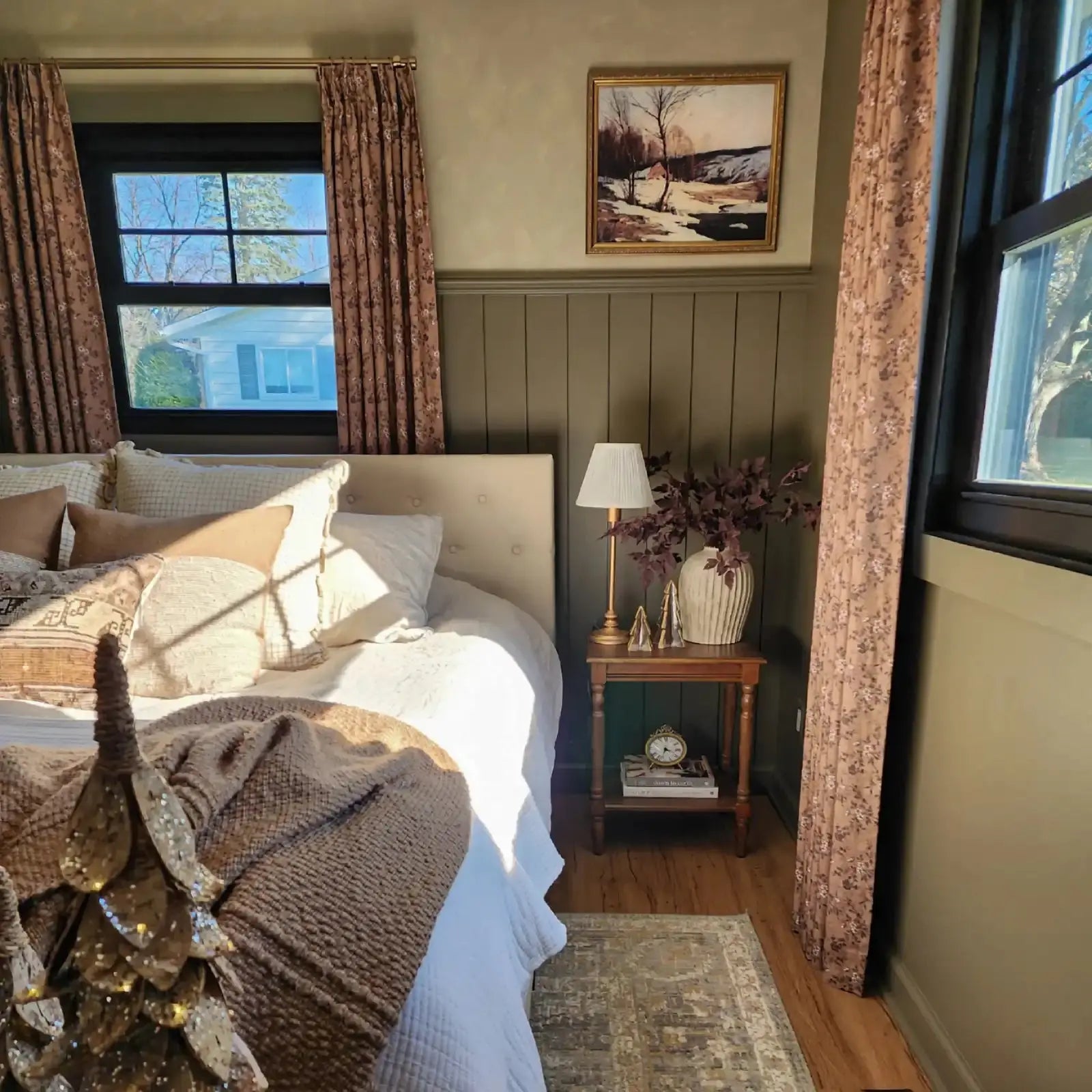 Elegant Sara Le Print Linen Drapery Pleated Curtains - Soft Textured Window Treatments for Living Room & Bedroom Decor