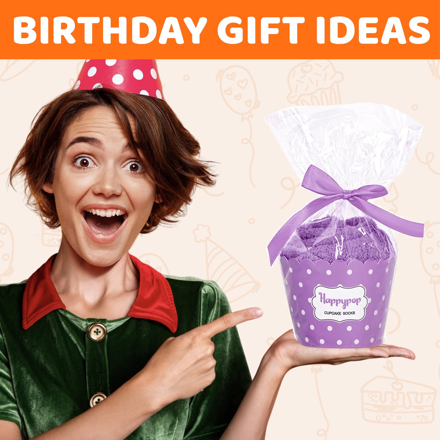 HappyPop Birthday Gifts for Women Age 30-40 - Funny & Comfortable Socks for Middle Aged Women | Perfect Gift for Mom, Wife, Sister | Great for Parties, Relaxing at Home & Special Occasions